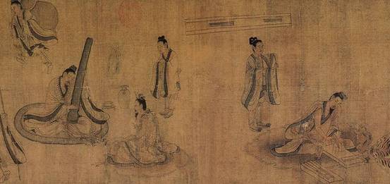 斫琴图(宋摹本) 东晋 顾恺之